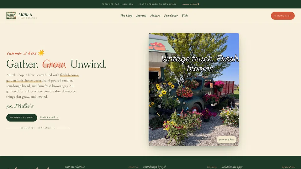 Homepage snapshot at launch