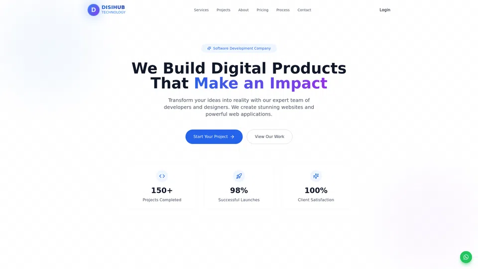 Homepage snapshot at launch