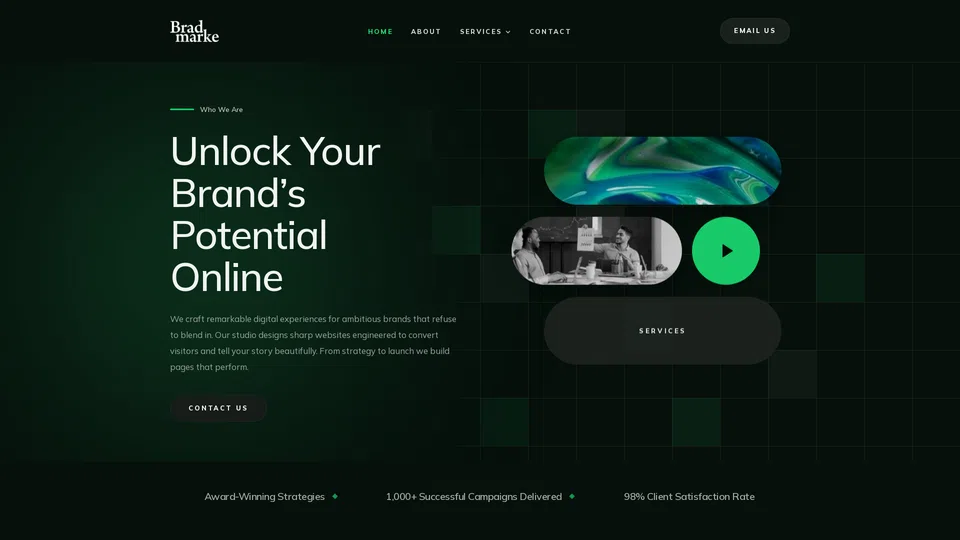 Homepage snapshot at launch