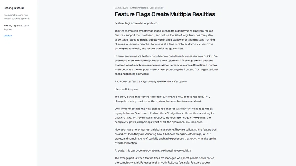 Homepage snapshot at launch
