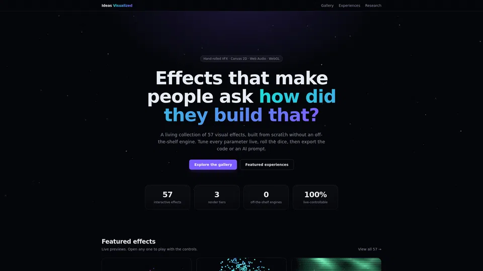 Homepage snapshot at launch