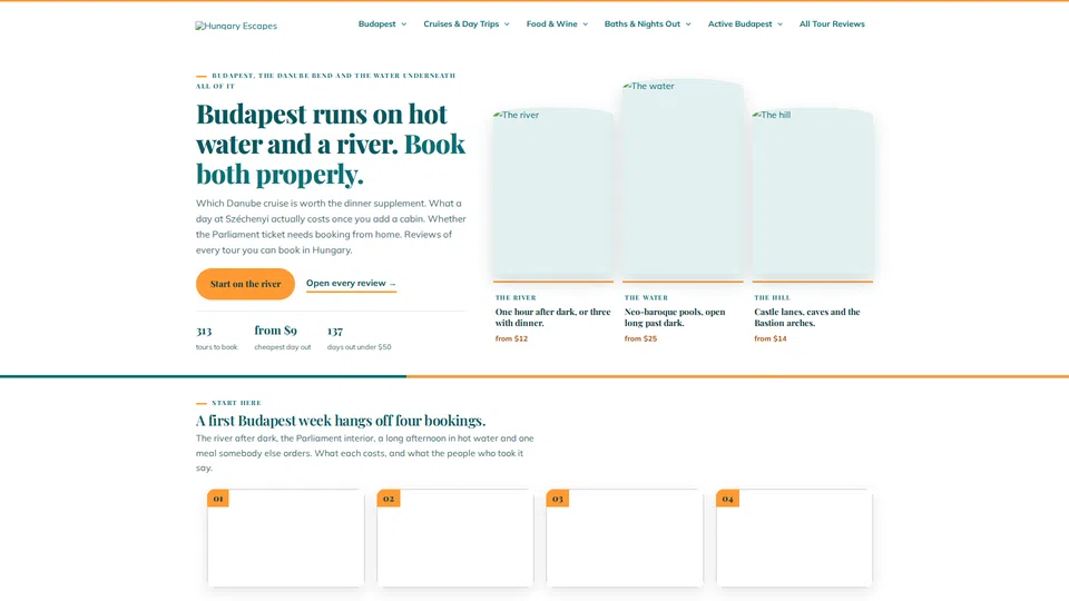 Homepage snapshot at launch