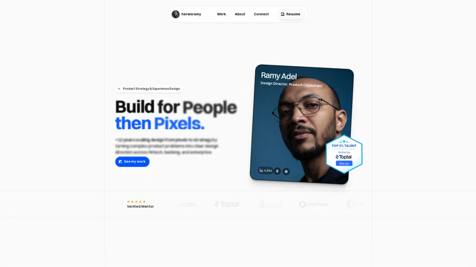 Homepage snapshot at launch