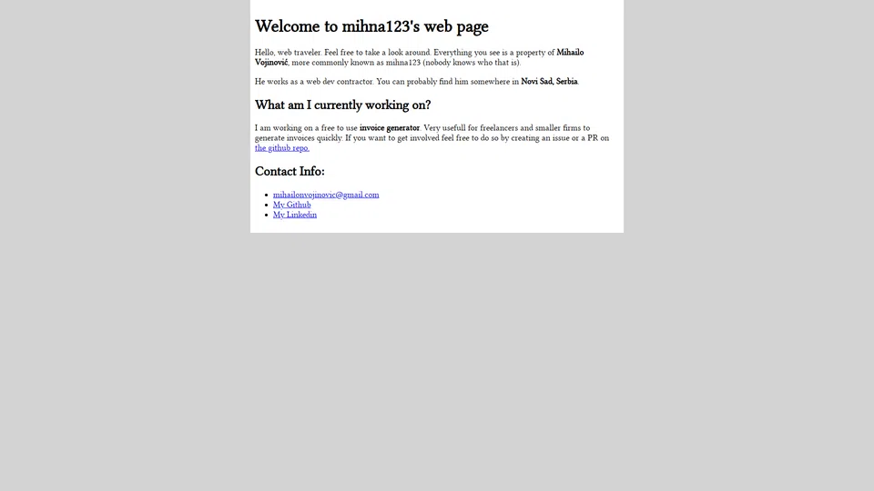 Homepage snapshot at launch