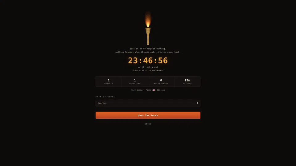 Homepage snapshot at launch