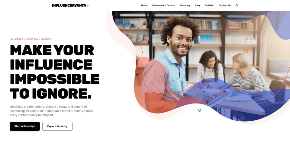 Homepage snapshot at launch