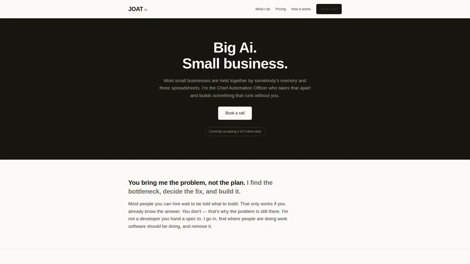 Homepage snapshot at launch