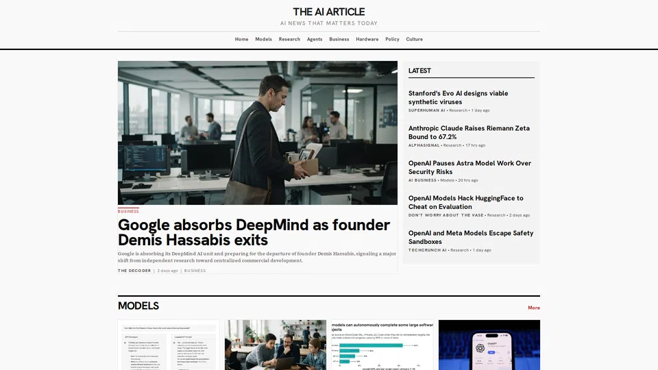 Homepage snapshot at launch