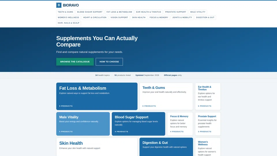 Homepage snapshot at launch