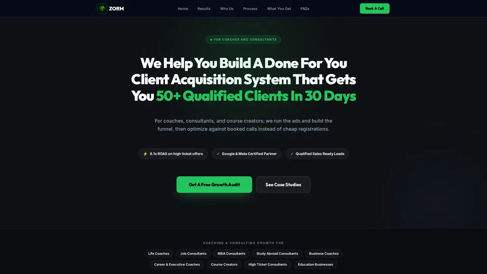 Homepage snapshot at launch