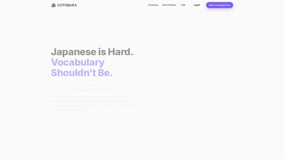 Homepage snapshot at launch