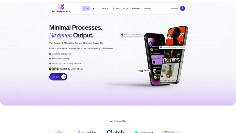 Homepage snapshot at launch