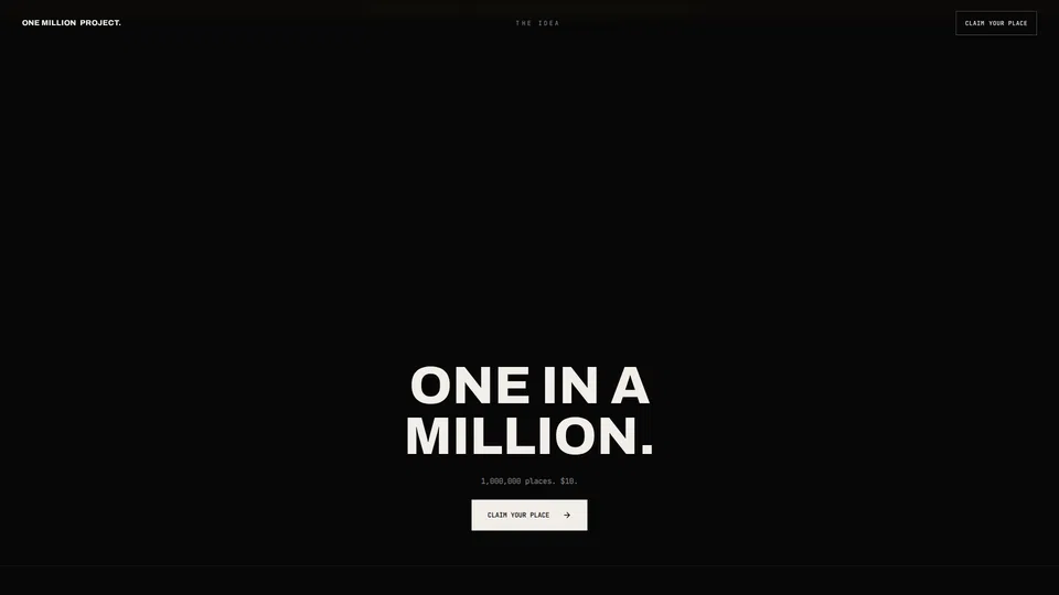 Homepage snapshot at launch