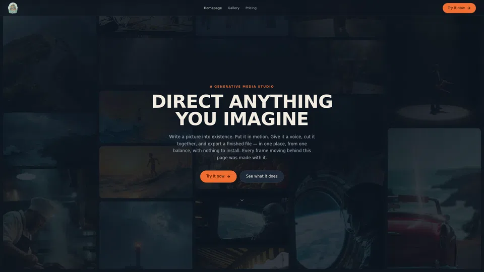 Homepage snapshot at launch