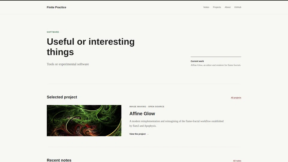 Homepage snapshot at launch