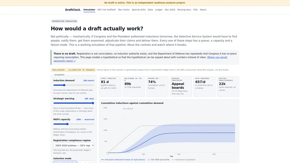 Homepage snapshot at launch