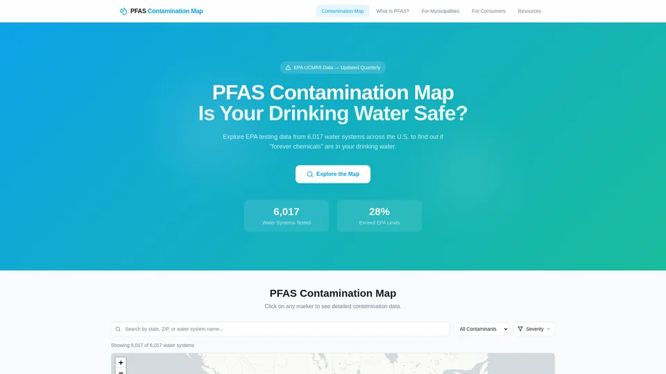Homepage snapshot at launch
