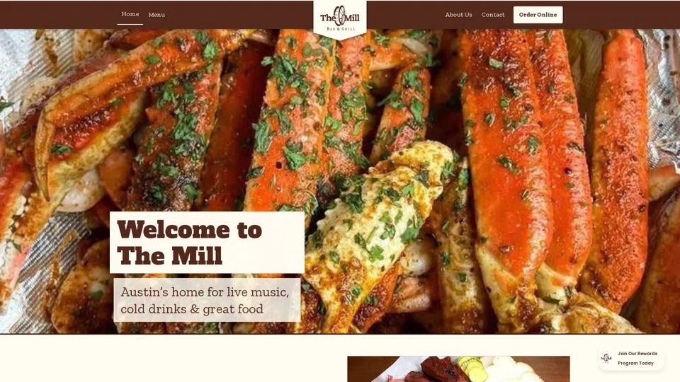 Homepage snapshot at launch
