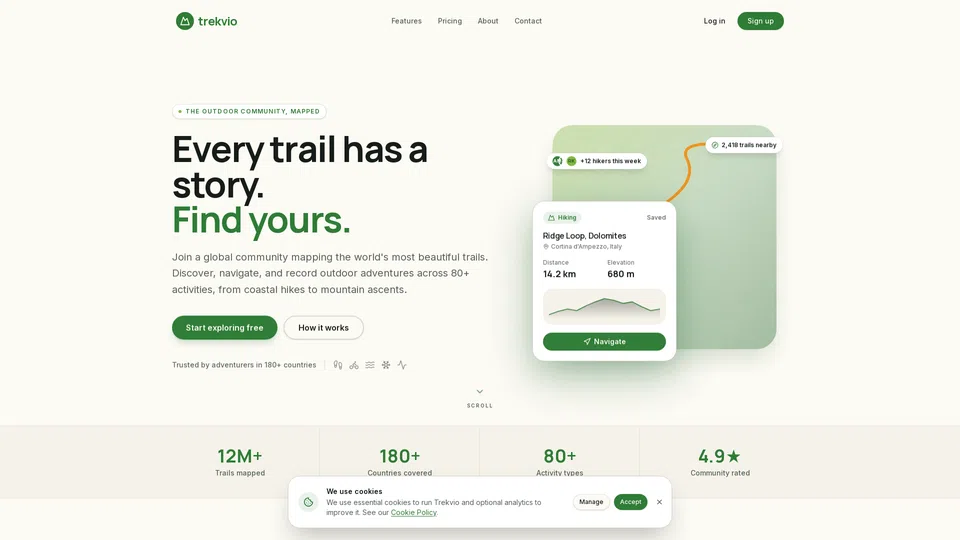 Homepage snapshot at launch