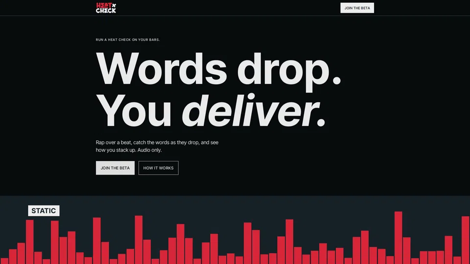 Homepage snapshot at launch