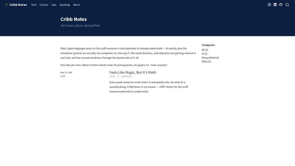 Homepage snapshot at launch