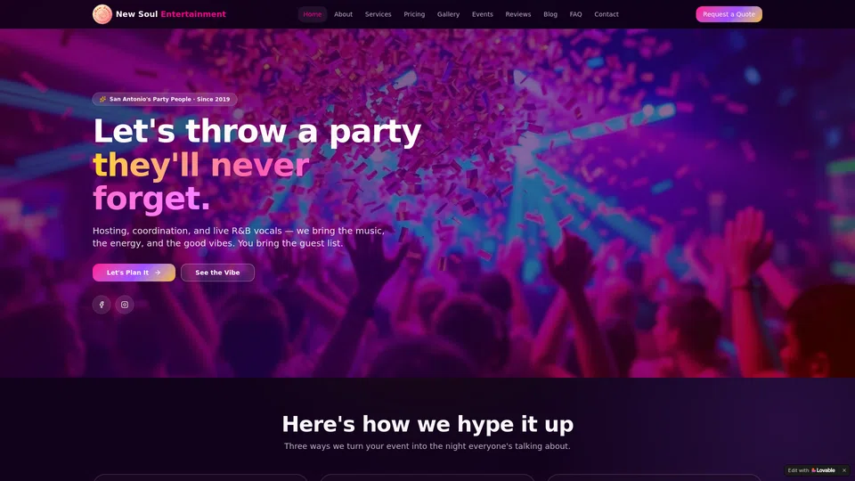 Homepage snapshot at launch