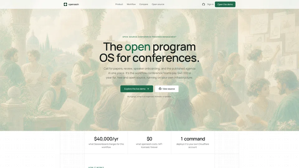 Homepage snapshot at launch