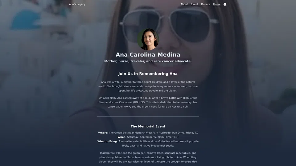 Homepage snapshot at launch