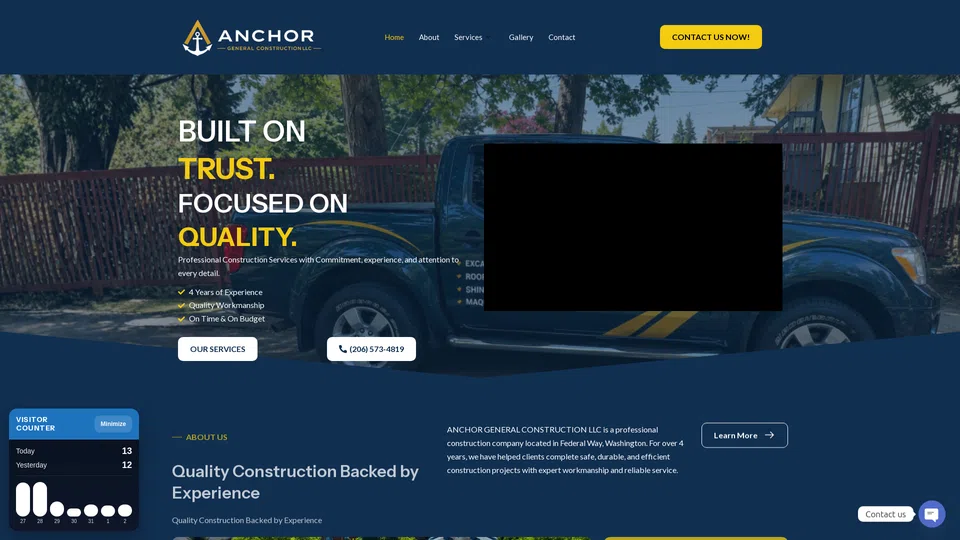 Homepage snapshot at launch