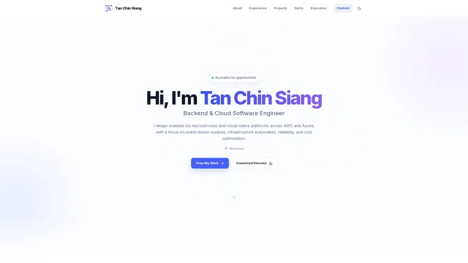 Homepage snapshot at launch