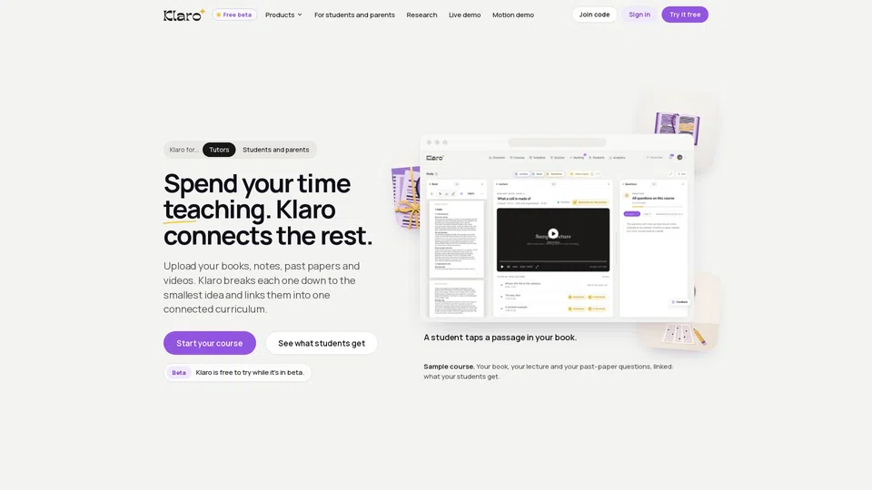 Homepage snapshot at launch