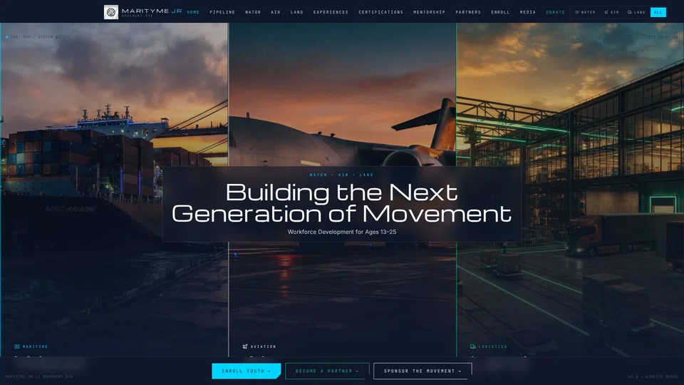 Homepage snapshot at launch