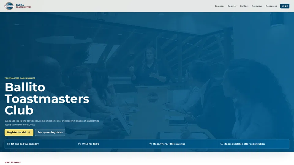Homepage snapshot at launch