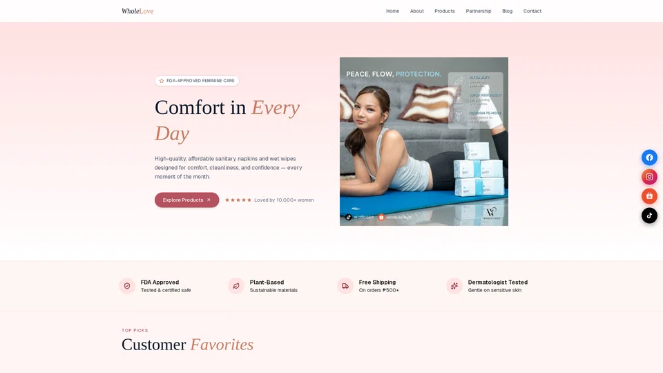 Homepage snapshot at launch