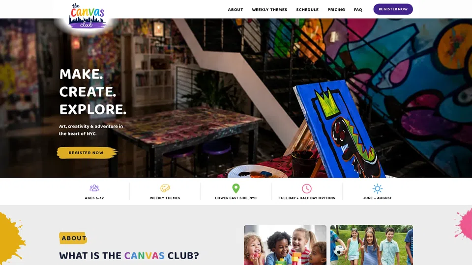 Homepage snapshot at launch