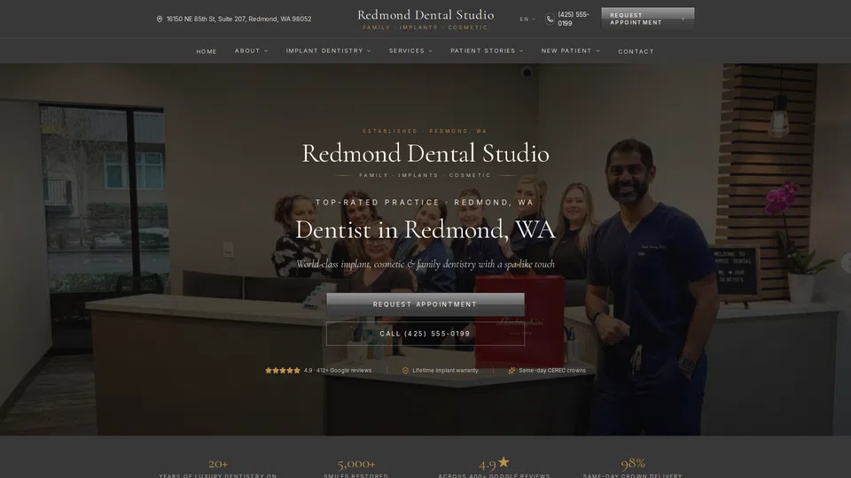Homepage snapshot at launch