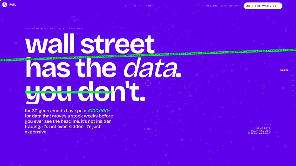 Homepage snapshot at launch