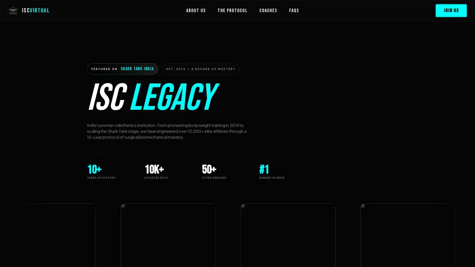 Homepage snapshot at launch