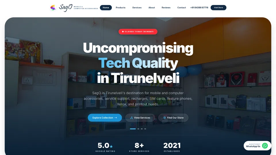 Homepage snapshot at launch