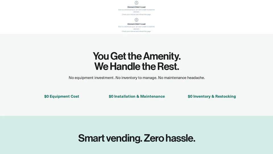 Homepage snapshot at launch