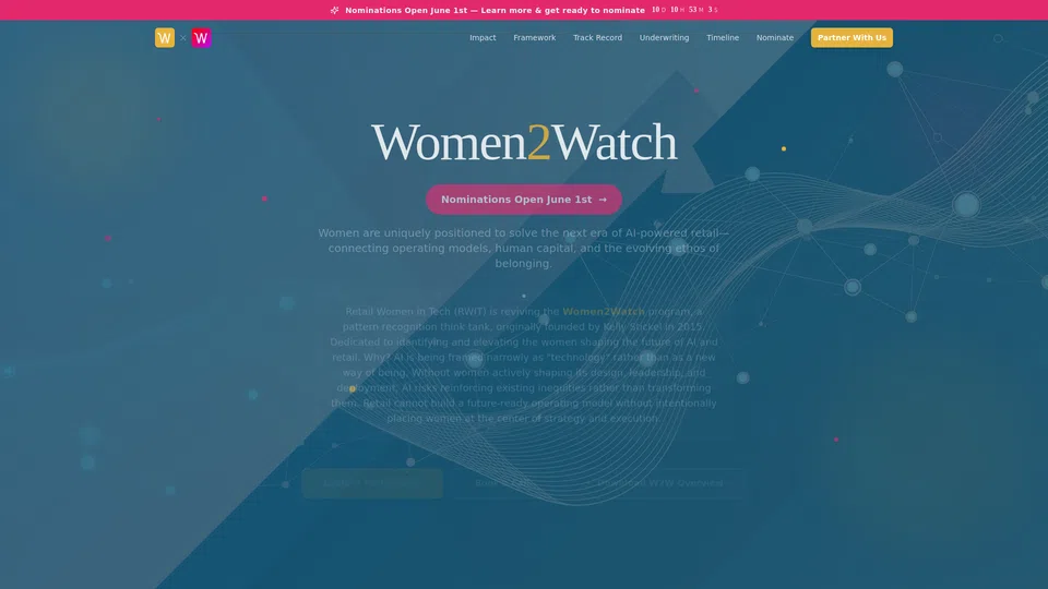 Homepage snapshot at launch