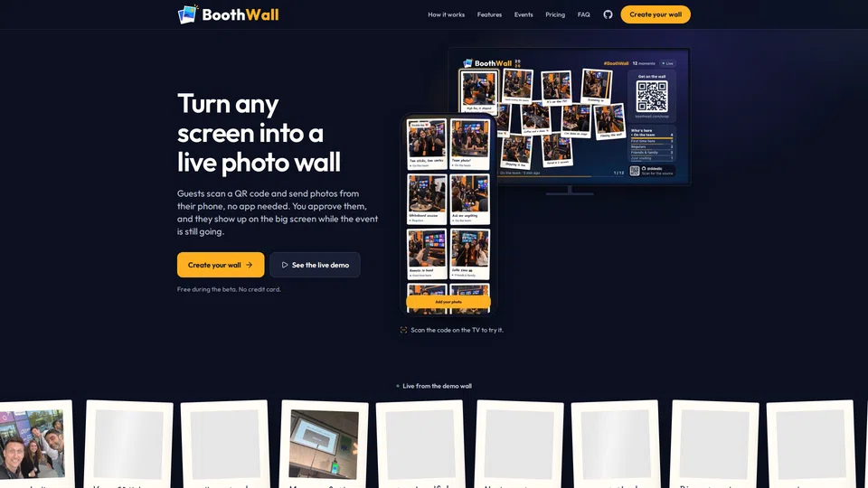 Homepage snapshot at launch