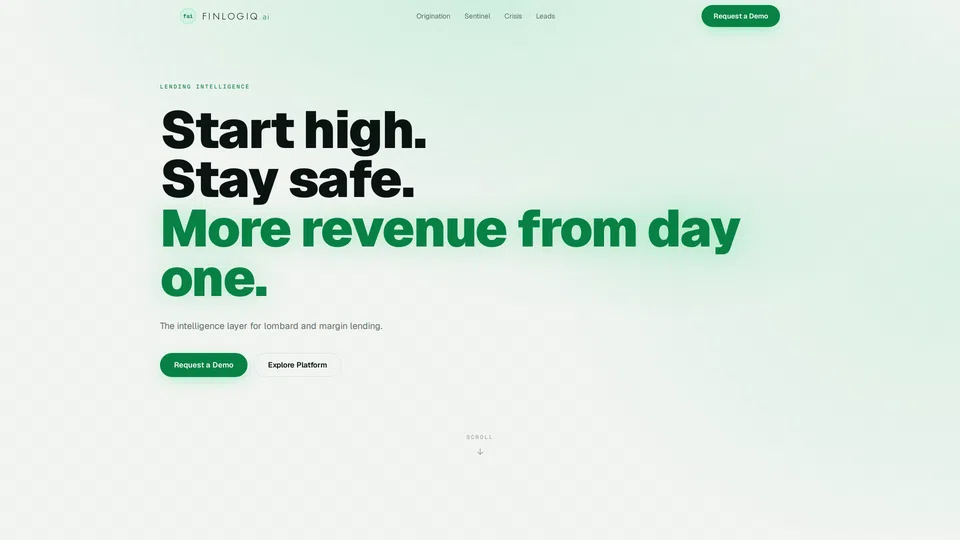 Homepage snapshot at launch