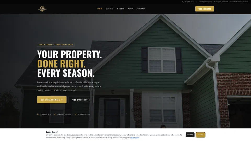 Homepage snapshot at launch