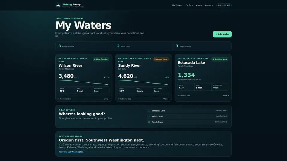 Homepage snapshot at launch