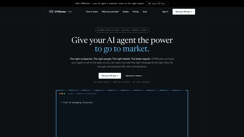 Homepage snapshot at launch
