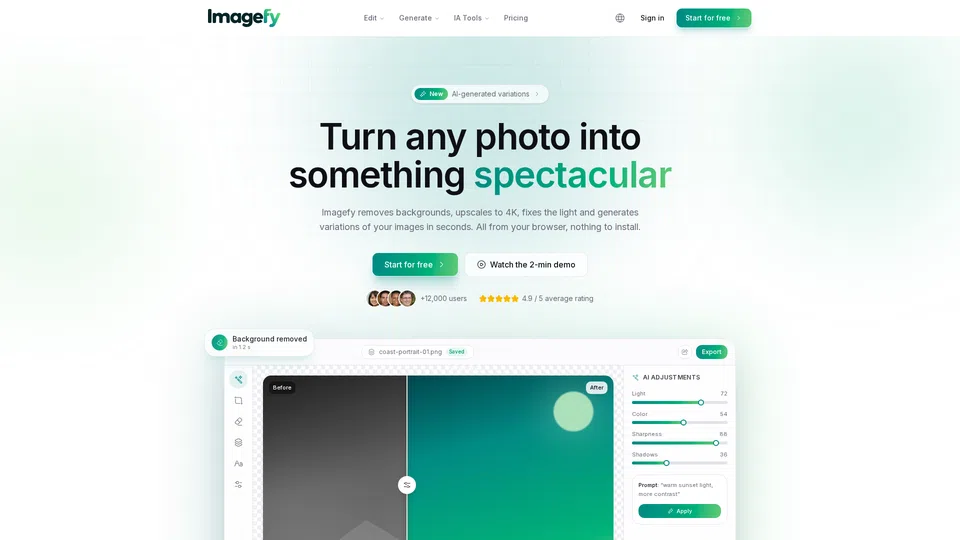 Homepage snapshot at launch