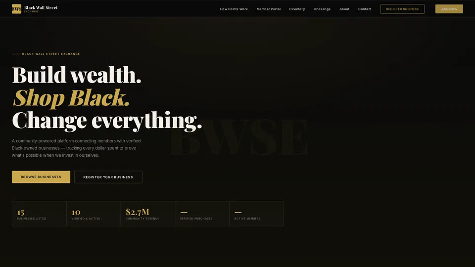 Homepage snapshot at launch