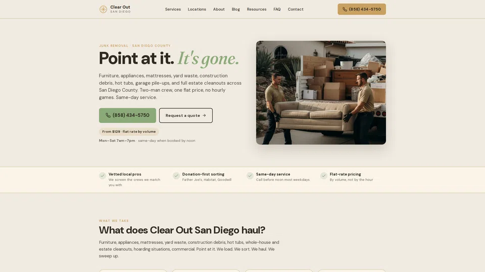 Homepage snapshot at launch