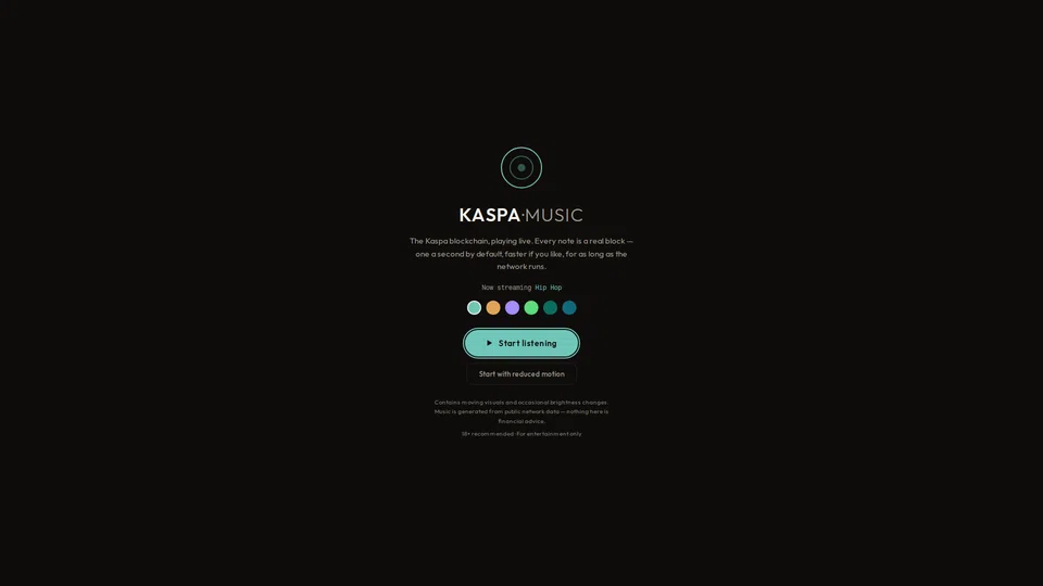 Homepage snapshot at launch